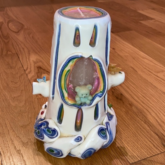 Handmade Multilayer Rainbow Decorative Candle Gnome Teddy Bear Owl Butterfly - Picture 2 of 6